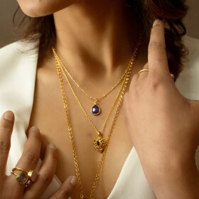 SAPPHIRE CHARM NECKLACE | GOLD / SEPTEMBER