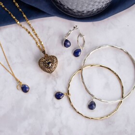 SAPPHIRE VINTAGE HEART LOCKET | GOLD