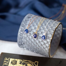 SAPPHIRE CHARM NECKLACE | GOLD / SEPTEMBER