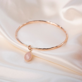 PINK OPAL CHARM BANGLE | ROSE GOLD / OCTOBER