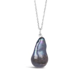 BAROQUE PEARL NECKLACE | BLACK / SILVER