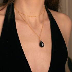 BAROQUE PEARL NECKLACE | BLACK / GOLD