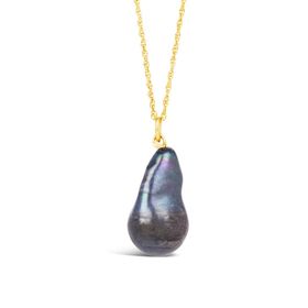 BAROQUE PEARL NECKLACE | BLACK / SILVER