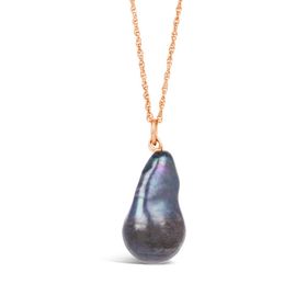 BAROQUE PEARL NECKLACE | BLACK / ROSE GOLD