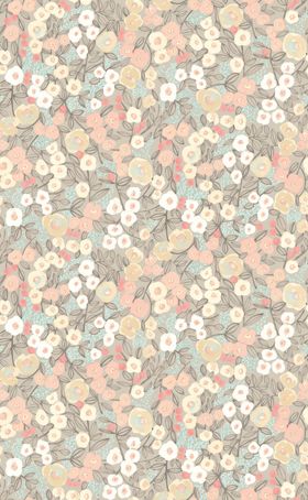 Flora Ditsy - Peach & Dove
