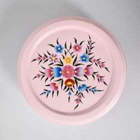  Jaipur - Hand Painted Stainless Steel Large Storage Tin - Candy Pink
