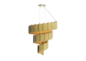 Brubeck Spiral Suspension by Mid-Century Club with light on