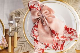 Dusky Pink Velvet Napkin Bows