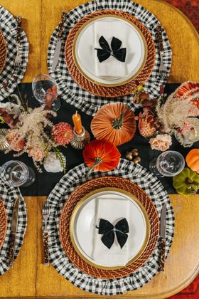 Brown Rattan Charger Plates (Set of Two)