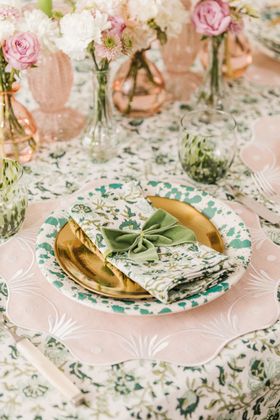 Apricot Flower Embroidered Placemat