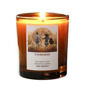 Valentines Retro Soy, Love Message Candle, to The Moon and Back