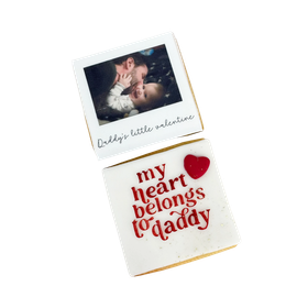 Daddy Valentine Gift, My Heart Belongs to Daddy, Personalised Photo Biscuits for Valentines Day