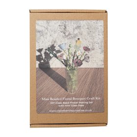 DIY Beaded Flower Bouquet Kit with Mini Glass Vase – Create Your Own Handmade Glass Bead Blooms