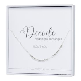 I Love You Sterling Silver Morse Code Necklace