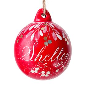 Personalised Berry Red Christmas Bauble
