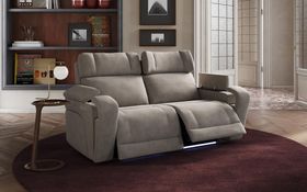 Adstock 3 Seater Power Recliner Sofa With Power Head Tilt, Lumbar, Massage, Audio, Heat & LED Lightsa