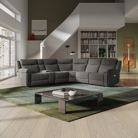 Villa 3 Corner 3 Power Recliner Sofa with Console & Cup Holders