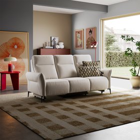Camugnano 3 Seater Power Recliner Sofa White