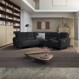 Valbiano Corner Power Recliner Sofa with Right Hand Facing Console