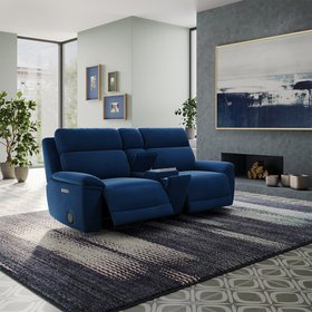 Montefiorino 3 Seater Power Recliner Sofa with Power Head Tilt, Lumbar, Media Console