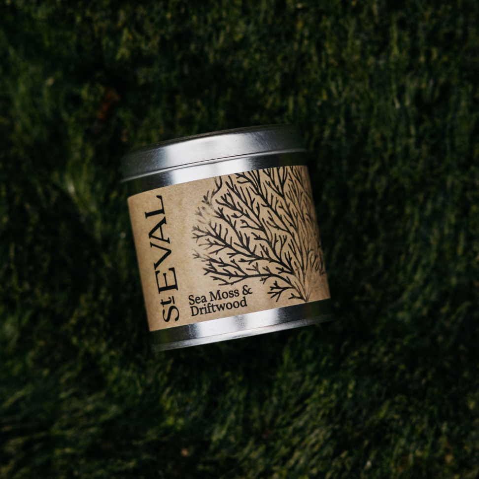 St Eval, Sea Moss & Driftwood, Scented Tin Candle