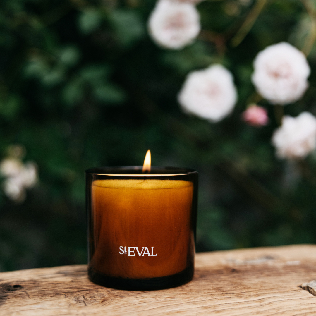 St Eval, Vintage Rose, Amber Glass