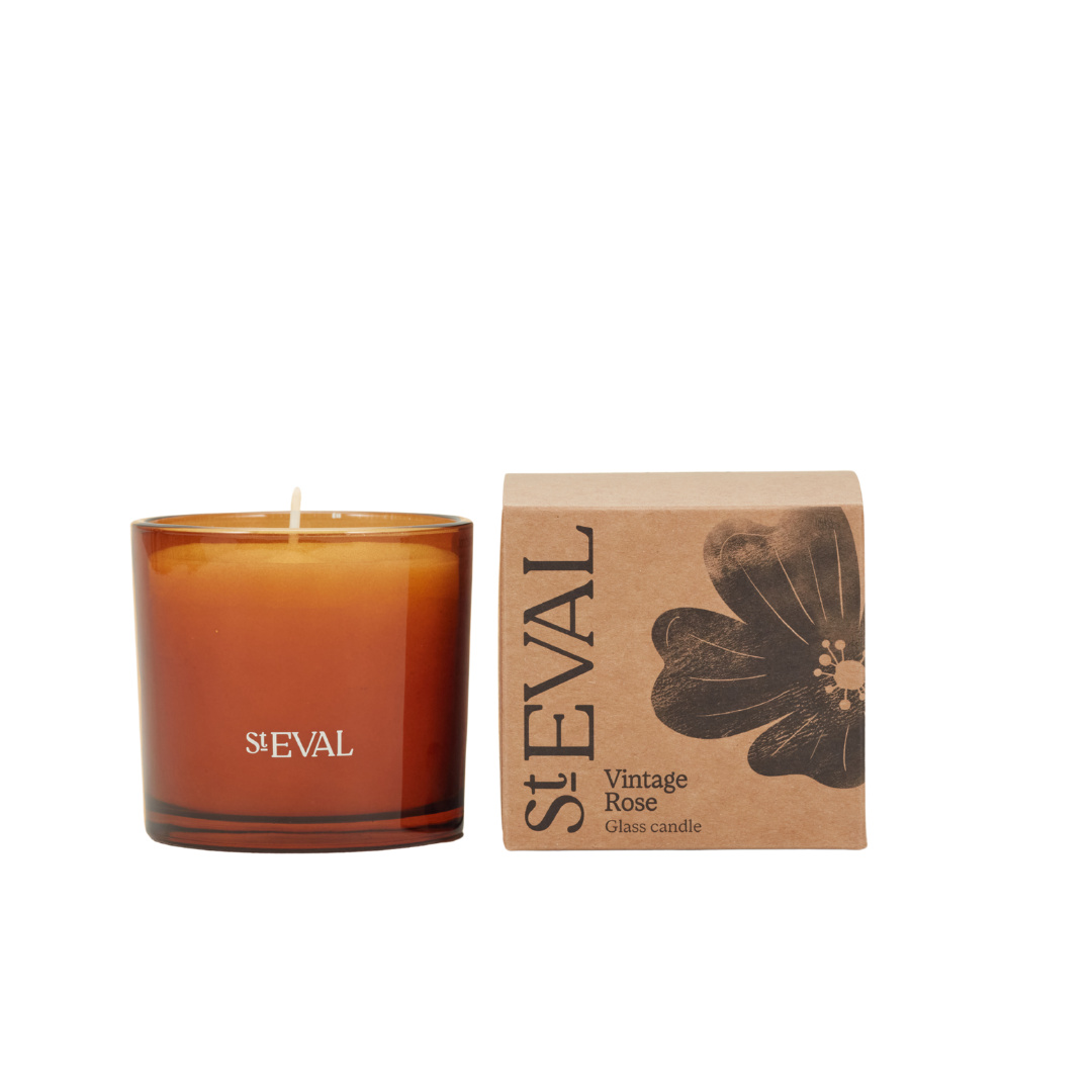 St Eval, Vintage Rose, Amber Glass