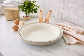 GreenPan Essence 2-Piece set (26cm and 30cm Frying Pans) in Taupe RRP £80.