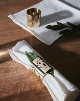 Portatovagliolo in Ottone MASKI Set of Two di Jaime Hayon per Paola C