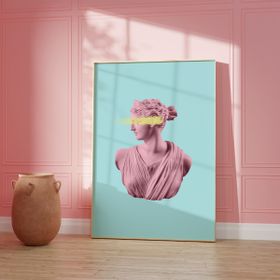 Artemis Pink and Blue Wall Poster Print