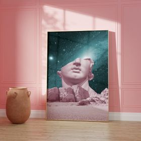 David Pink Space Collage Wall Print