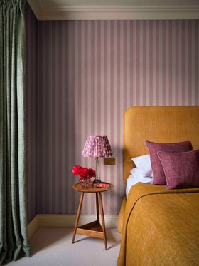 RED TICKING WALLPAPER