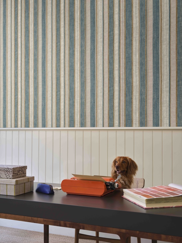 WALLPAPER BLUE CARSKIEY BROAD STRIPE WPCARS 018