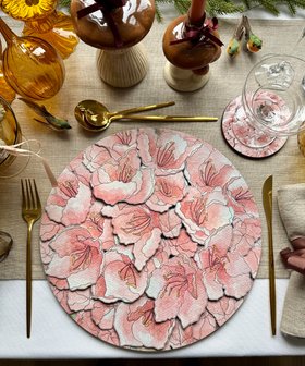 Amaryllis Rilona Round Placemat Christmas Table Nina D