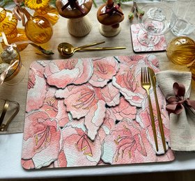 Amaryllis Rilona Large Placemat Christmas Table Nina D
