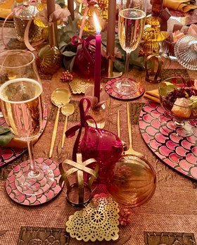 Nina D Christmas Table Turkish Delight Ida Lilja Round Coaster