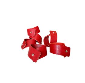 Red Leather Napkin Rings Nina D