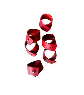 Red Leather Napkin Rings Set Of 6 Nina D