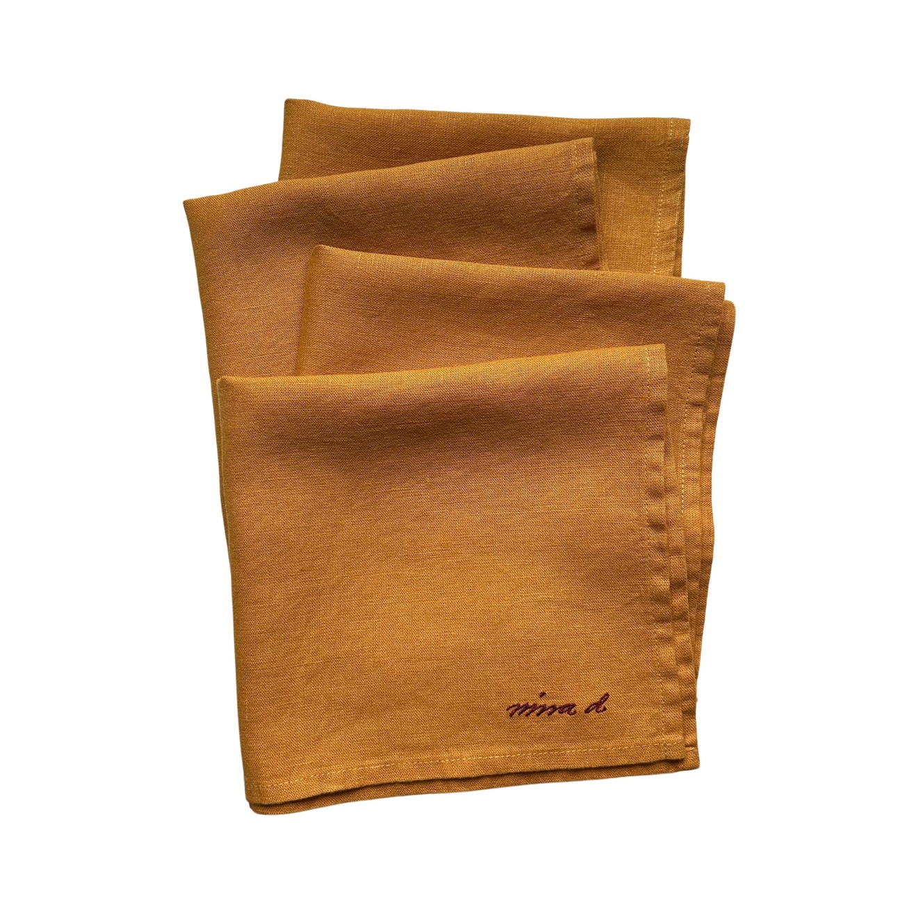 Linen Napkins Set of 4 Mustard by Nina D