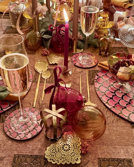 Nina D Christmas Table Turkish Delight Ida Lilja Round Coaster