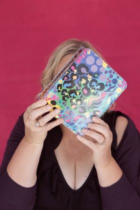 Kasey Rainbow Electric Leopard Biscuit Tin