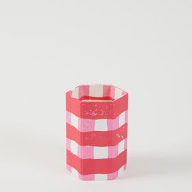 Pen Pot - Gingham - Pink