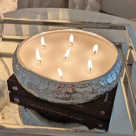 Aeolian Large 7 Wick Silver Scented Candle