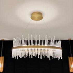 Gigi Glass Rod Gold Pendant Ceiling Light
