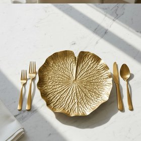 Lily Gold Leaf Shaped Charger Plate