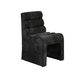 Maddy Black Velvet Chenille Upholstered Dining Chair