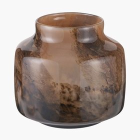 Astraea Brown Marble Effect Glass Vase