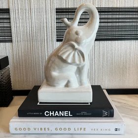 Cream Pearlescent Decorative Elephant Ornament