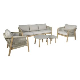 Fiji Taupe Rope Weave 3 Seater Outdoor Sofa Lounge Set