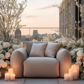 Jae Greige Upholstered Outdoor Lounge Chair